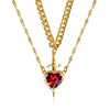 Heart & Sword Couple Necklace – 18K Gold Plated Stainless Steel