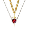 Heart & Sword Couple Necklace – 18K Gold Plated Stainless Steel